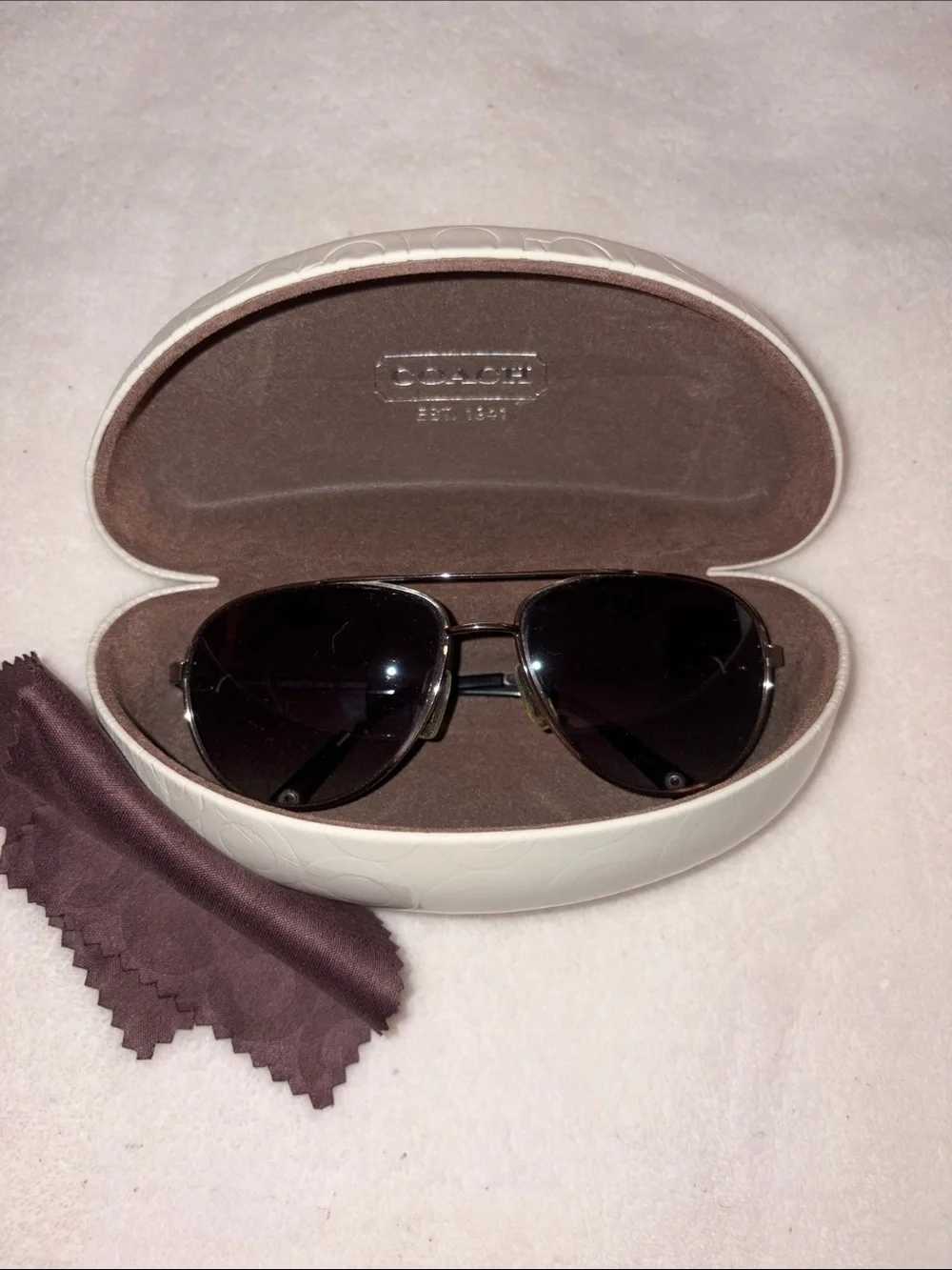 Coach Aviator Sunglasses with chrome frame